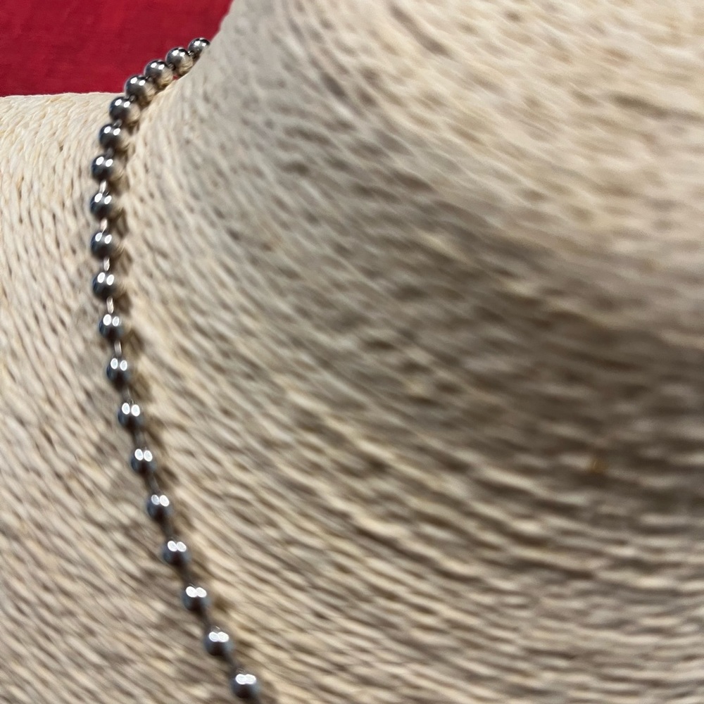 🔵PRE-LOVED AUTHENTIC STERLING SILVER SOLID BALL LINK CHAIN/CHOKER NECKLACE - Picture 6 of 13
